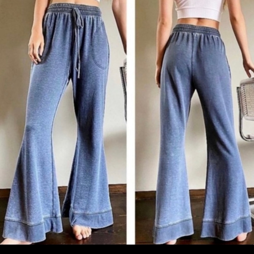 Free People Cozy Cool Girl Lounge Pants, Dark Sapphire Blue, BNWT - Picture 7 of 9